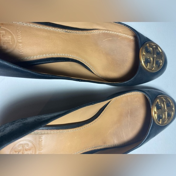 Tory Burch Wedge Heels with Gold Emblems - Picture 6 of 6